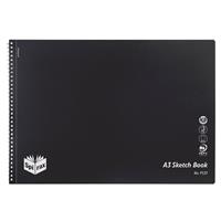 spirax p533 sketch book spiral bound side open 40 page a3 black