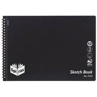 spirax p534 sketch book spiral bound side open 40 page a4 black