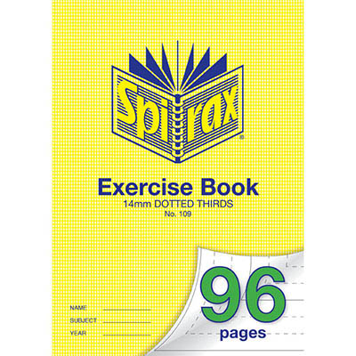 Image for SPIRAX 109 EXERCISE BOOK 14MM DOTTED THIRDS 70GSM A4 96 PAGE from Mitronics Corporation