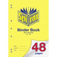 spirax 122 binder book 8mm ruled a4 48 page