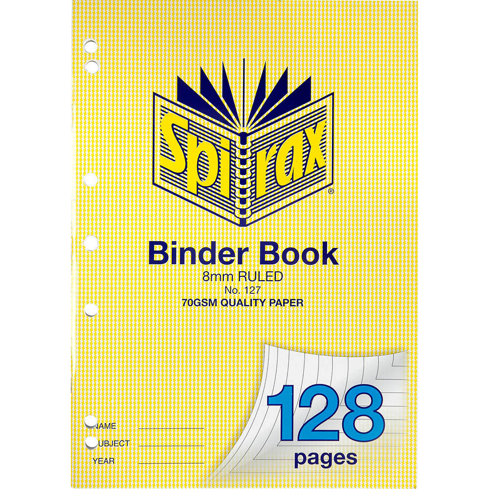 Image for SPIRAX 127 BINDER BOOK 8MM RULED A4 128 PAGE from Mitronics Corporation