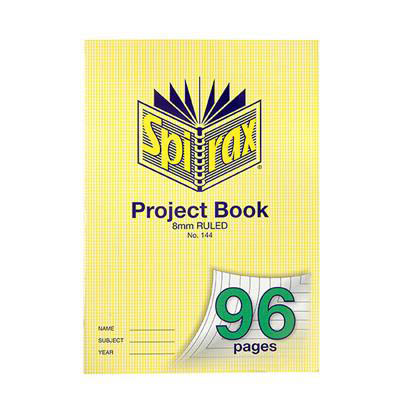 Image for SPIRAX 144 PROJECT BOOK 8MM RULED A4 96 PAGE from Clipboard Stationers & Art Supplies