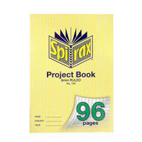 spirax 144 project book 8mm ruled a4 96 page