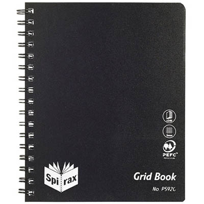 Image for SPIRAX P592G PP GRID BOOK 5MM GRID 240 PAGE 222 X 178MM BLACK from York Stationers