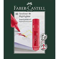 faber-castell textliner ice highlighter chisel red box 10