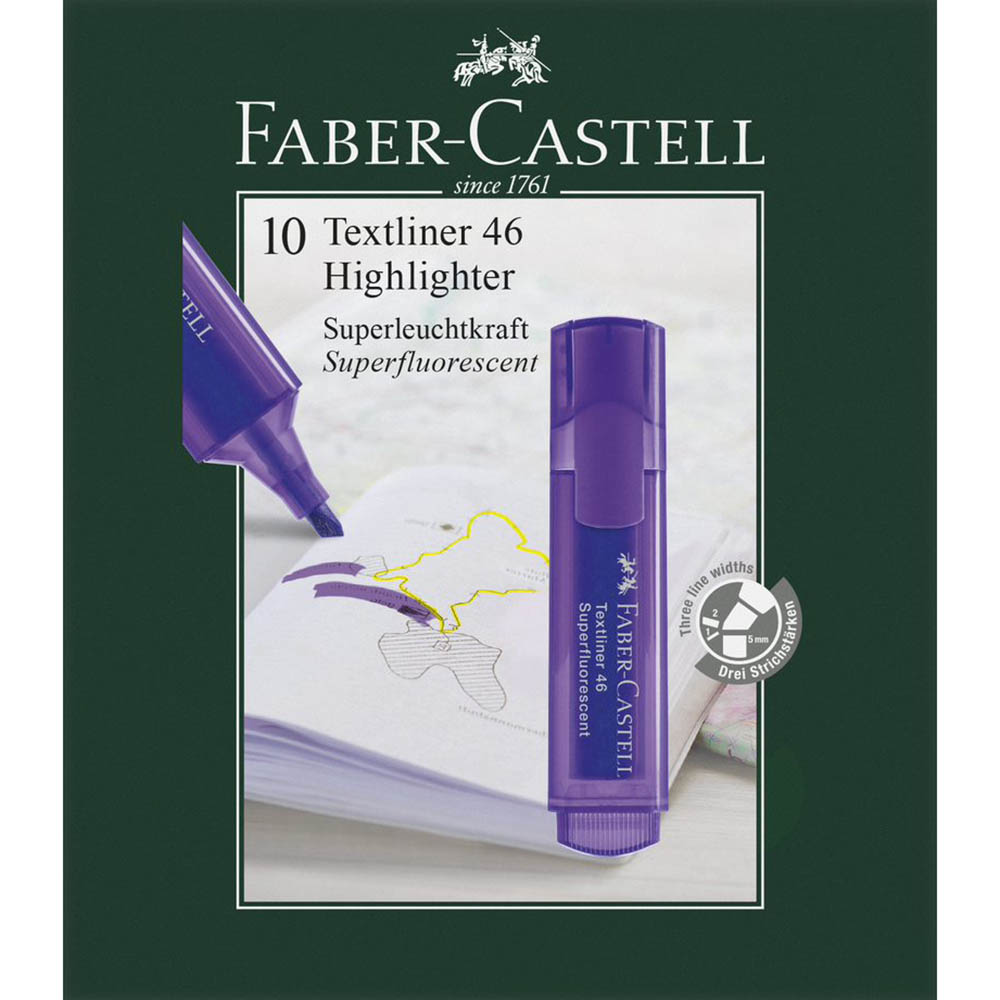 Image for FABER-CASTELL TEXTLINER ICE HIGHLIGHTER CHISEL VIOLET BOX 10 from Mitronics Corporation