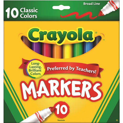 Image for CRAYOLA CLASSIC COLORS MARKERS PACK 10 from Office Heaven