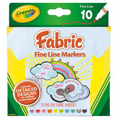 Image for CRAYOLA FINE LINE FABRIC MARKERS PACK 10 from York Stationers