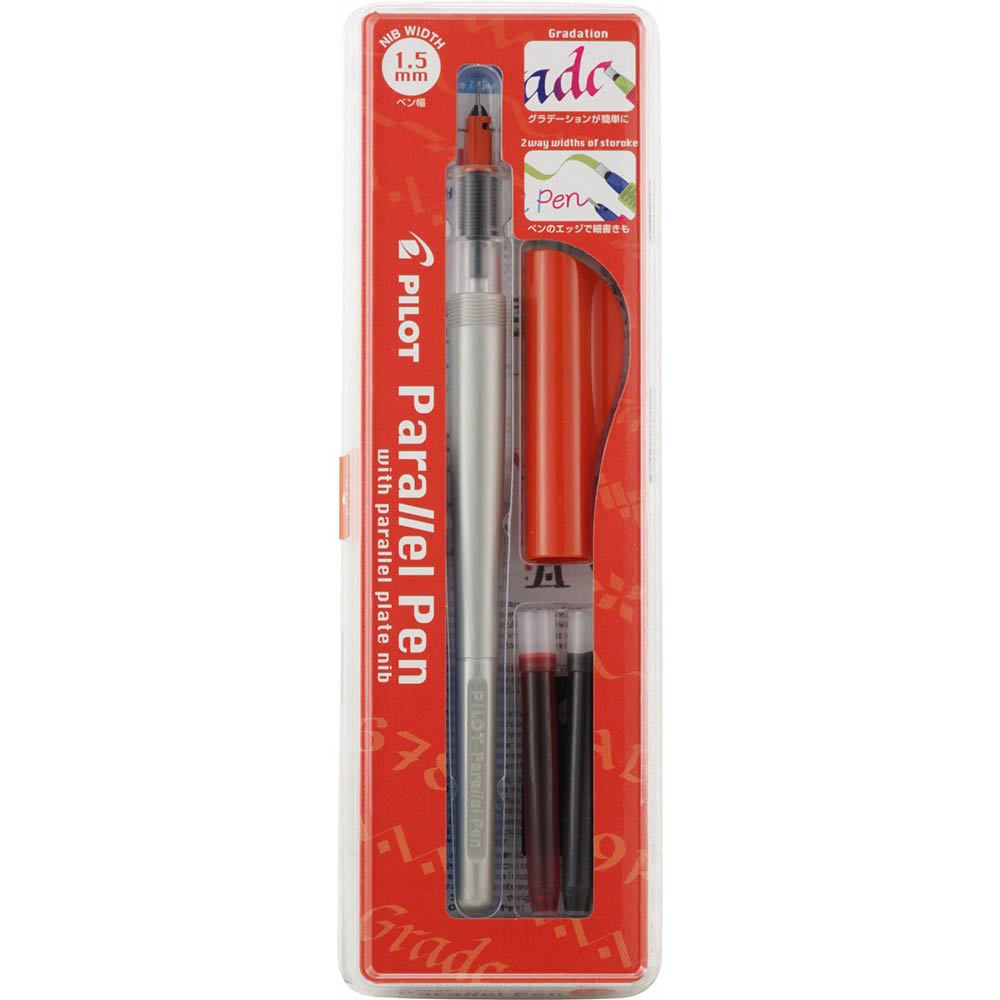 Image for PILOT PARALLEL CALLIGRAPHY PEN 1.5MM BLACK/RED from York Stationers