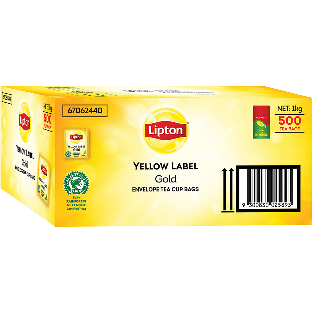 Image for LIPTON YELLOW LABEL ENVELOPED TEA BAGS BOX 500 from Challenge Office Supplies