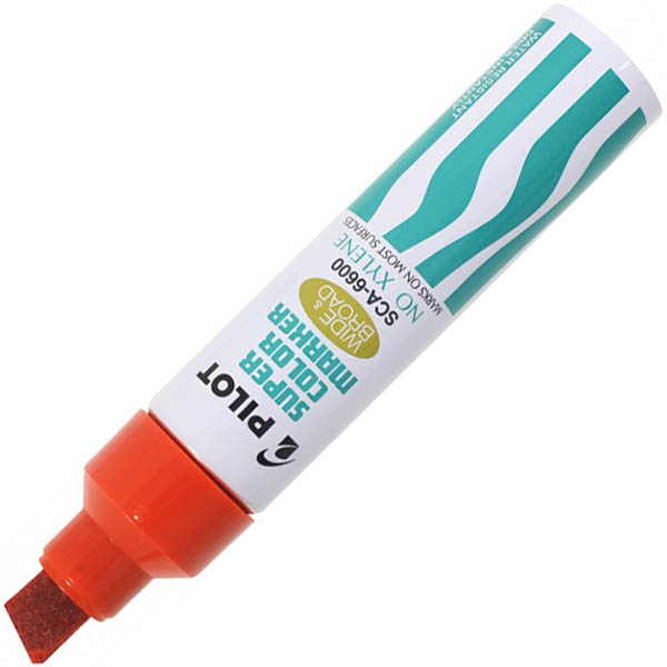 Image for PILOT SCA-6600 SUPER COLOUR JUMBO PERMANENT MARKER CHISEL BROAD 10.0MM RED BOX 12 from That Office Place PICTON