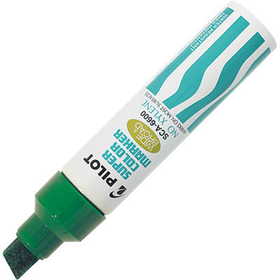 Image for PILOT SCA-6600 SUPER COLOUR JUMBO PERMANENT MARKER CHISEL BROAD 10.0MM GREEN BOX 12 from Mitronics Corporation