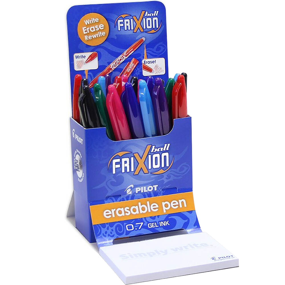 Image for PILOT FRIXION ERASABLE GEL INK PEN 0.7MM ASSORTED DISPLAY 24 from Clipboard Stationers & Art Supplies