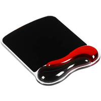kensington mouse pad duo gel with wrist rest black/red