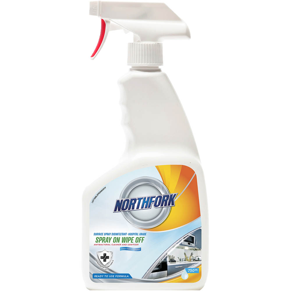 Image for NORTHFORK SURFACE SPRAY DISINFECTANT HOSPITAL GRADE SPRAY ON WIPE OFF 750ML from Merv's Stationery