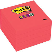 post-it 654-5ssrr super sticky notes 76 x 76mm red pack 5