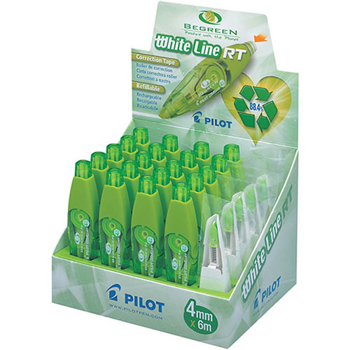 Image for PILOT BEGREEN RETRACTABLE CORRECTION TAPE 4MM X 6M PACK 20 TAPES AND 5 REFILLS from Memo Office and Art