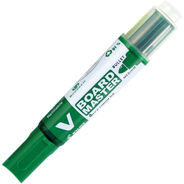 Image for PILOT BEGREEN V BOARD MASTER WHITEBOARD MARKER BULLET 6.0MM GREEN BOX 10 from That Office Place PICTON