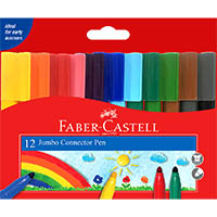 faber-castell jumbo connector pens assorted pack 12
