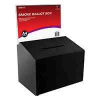 deflecto ballot box lockable with header landscape a4 smoke