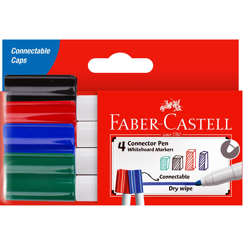 Image for FABER-CASTELL WHITEBOARD MARKERS BULLET 2MM ASSORTED WALLET 4 from Office Heaven