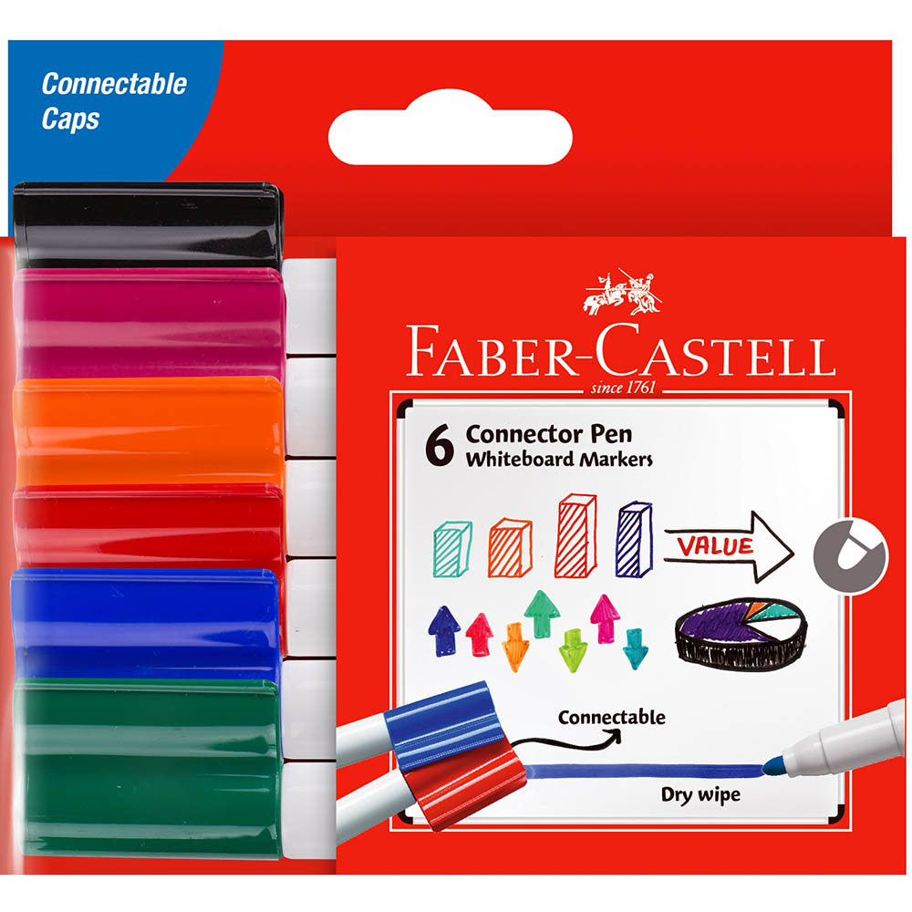 Image for FABER-CASTELL WHITEBOARD MARKERS BULLET 2MM ASSORTED WALLET 6 from That Office Place PICTON