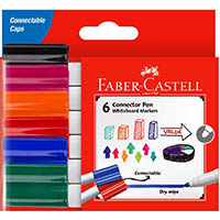 faber-castell whiteboard markers bullet 2mm assorted wallet 6