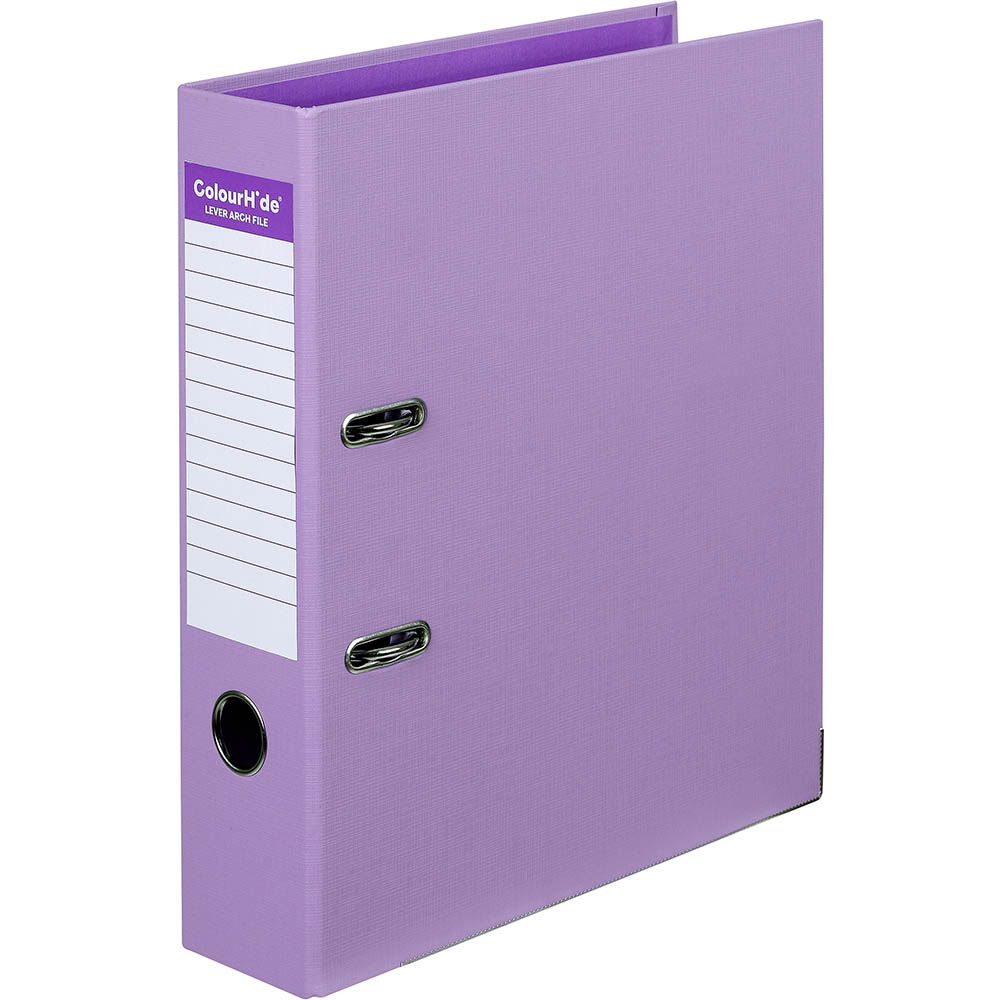 Image for COLOURHIDE LEVER ARCH FILE PE A4 PURPLE from Mitronics Corporation