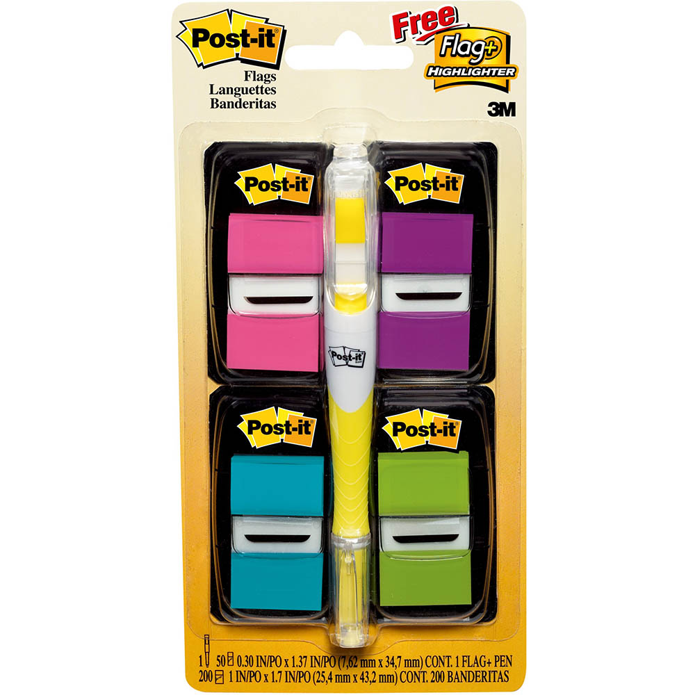 Image for POST-IT 680-PPBGVA FLAGS BRIGHT ASSORTED VALUE PACK 200 - BONUS FLAG HIGHLIGHTER from That Office Place PICTON