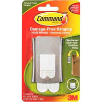 command adhesive sticky nail picture hanger wire-backed metal pack 1 hanger, 4 strips and 2 stabilizer strips