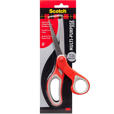 Image for SCOTCH 1428 MULTI-PURPOSE SCISSORS LEFT/RIGHT HAND 203MM ORANGE from Office Express
