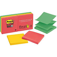 post-it r330-6ssan super sticky pop up notes 76 x 76mm playful primaries pack 6