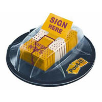 post-it 680-hvsh sign here flags desk grip dispenser yellow pack 200