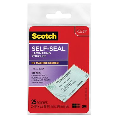 Image for SCOTCH LS851 SELF LAMINATING POUCH BUSINESS CARD 61 X 98MM CLEAR PACK 25 from Prime Office Supplies