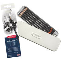 derwent graphic pencil assorted tin 6