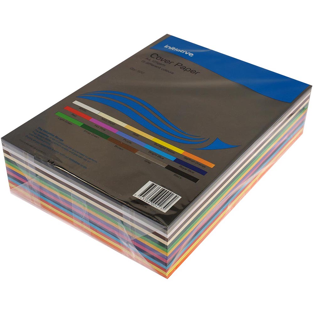 Image for INITIATIVE COVER PAPER 125GSM A4 15 COLOUR ASSORTED PACK 500 from Mitronics Corporation