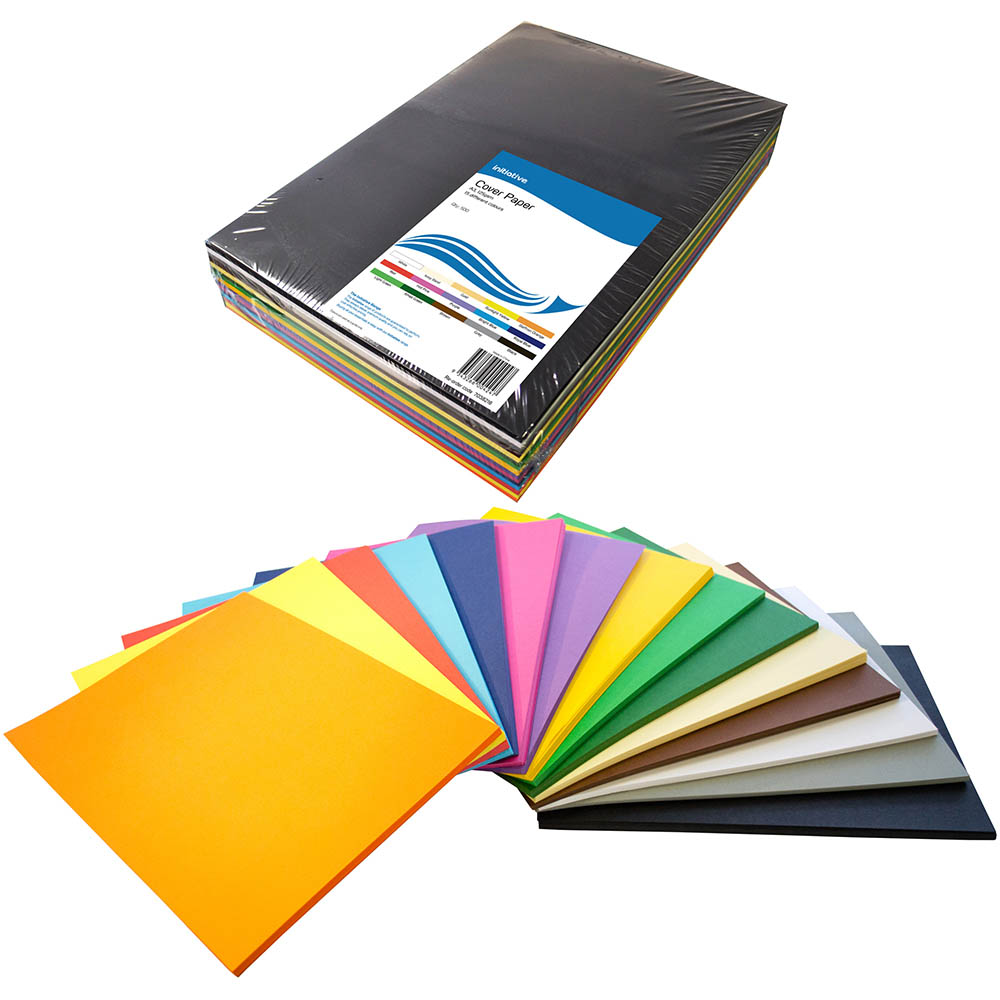 Image for INITIATIVE COVER PAPER 125GSM A3 15 COLOUR ASSORTED PACK 500 from York Stationers