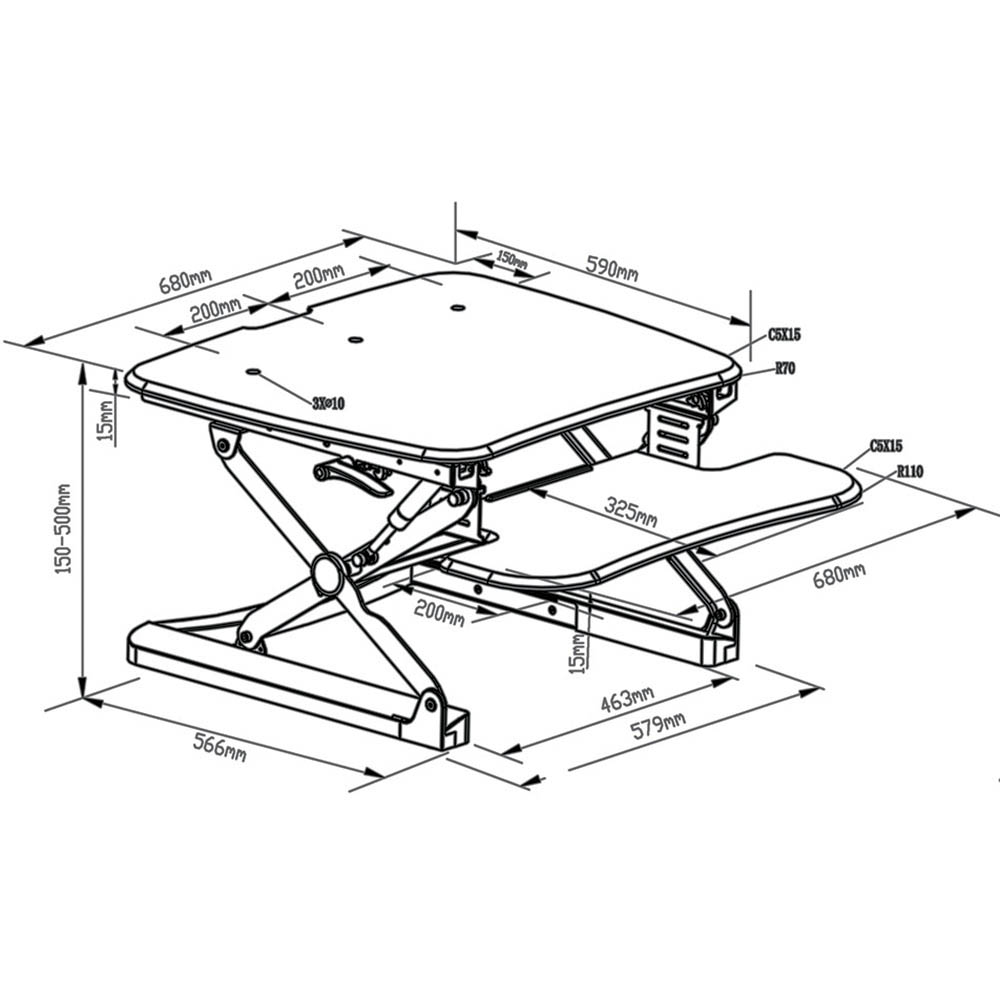 ARISE DESKALATOR SMALL 680 X 590MM BLACK |  | 7052345