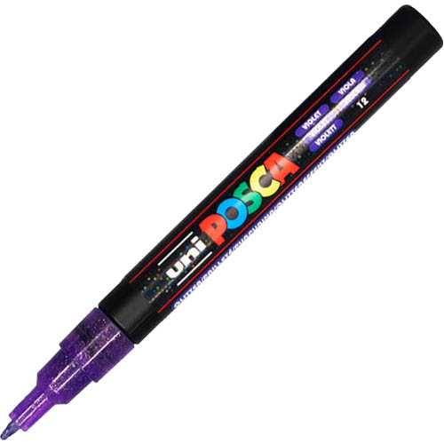 Image for POSCA PC-3M PAINT MARKER BULLET FINE 1.3MM GLITTER VIOLET from York Stationers