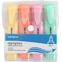 initiative highlighter chisel assorted pastel wallet 4
