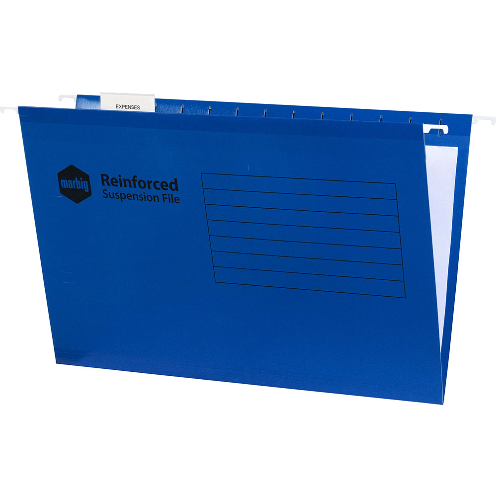 Image for MARBIG SUSPENSION FILES FOOLSCAP BLUE BOX 25 from Mercury Business Supplies
