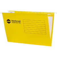 marbig suspension files foolscap yellow box 25