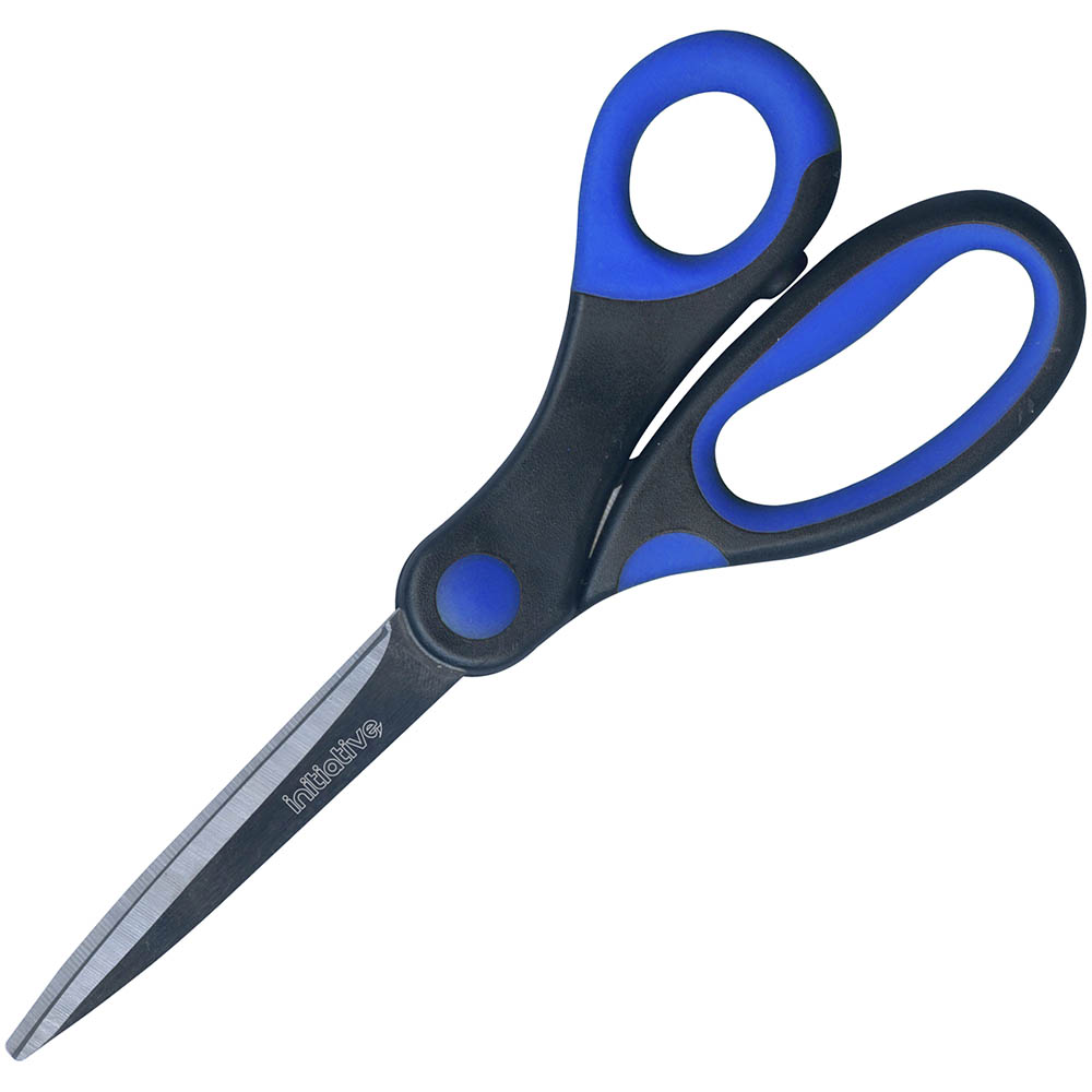 Image for INITIATIVE SOFT GRIP SCISSORS 185MM BLACK/BLUE from Clipboard Stationers & Art Supplies