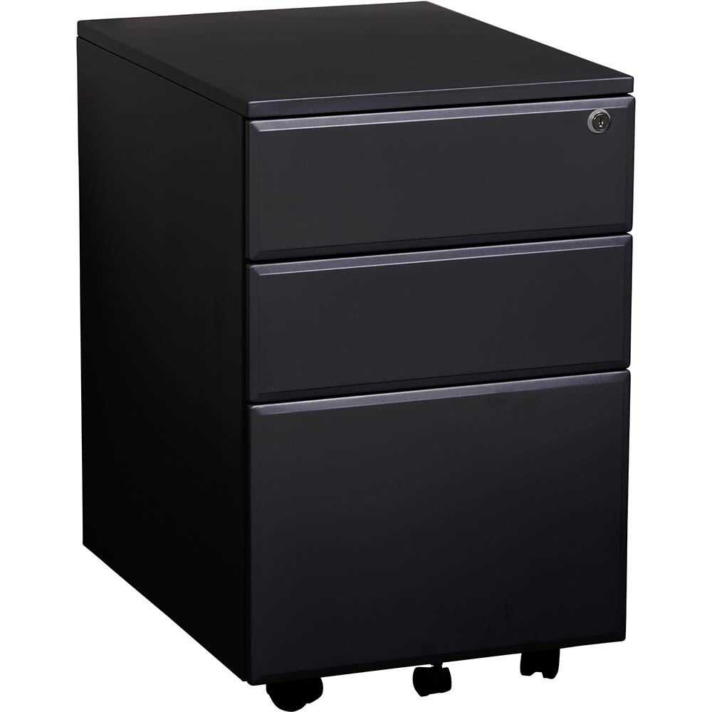 Image for INITIATIVE MOBILE PEDESTAL 3-DRAWER LOCKABLE 400 X 520 X 620MM BLACK from That Office Place PICTON