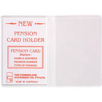 cumberland card holder wallet 2 pocket 100 x 70mm white/clear pack 10