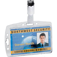 durable security pass holder with clip box 25