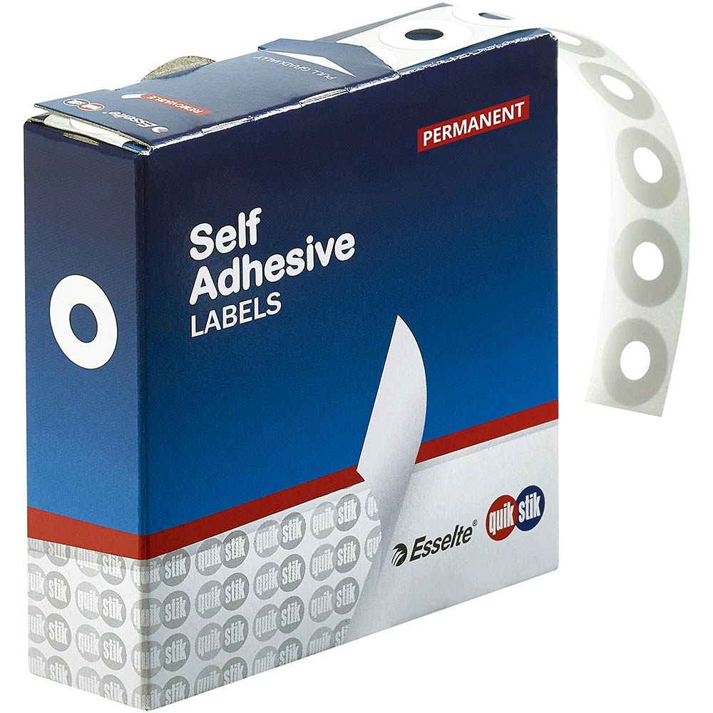 Image for QUIKSTIK RING EYELETS PLASTIC LABELS BOX 500 from SNOWS OFFICE SUPPLIES - Brisbane Family Company