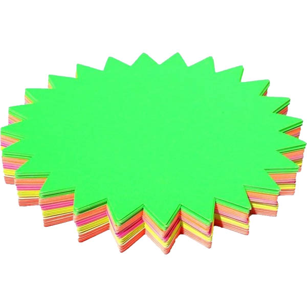 Image for BRENEX STARBURST 70GSM 205MM FLURO ASSORTED PACK 60 from Clipboard Stationers & Art Supplies