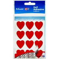 quikstik labels heart 22mm red pack 48