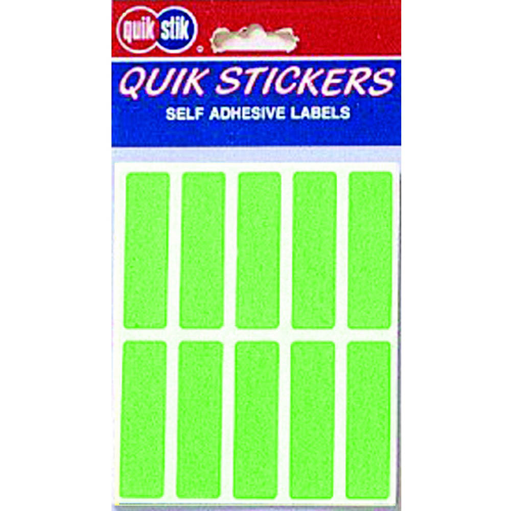 Image for QUIKSTIK RECTANGULAR LABEL 35 X 45MM FLUORO GREEN PACK 28 from BusinessWorld Computer & Stationery Warehouse